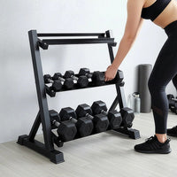 Dumbbell Rack Storage Stand Hex Weight Heavy Duty 3 Tier Wide Home Gym Fitness Sports & Fitness Kings Warehouse 