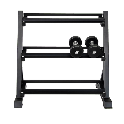 Dumbbell Rack Storage Stand Hex Weight Heavy Duty 3 Tier Wide Home Gym Fitness Sports & Fitness Kings Warehouse 