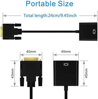 DVI to VGA Adapter,ABLEWE 1080p Active DVI-D to VGA Adapter Converter 24+1 Male to Female Adapter Kings Warehouse 