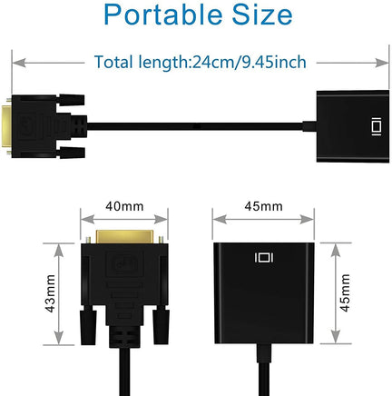 DVI to VGA Adapter,ABLEWE 1080p Active DVI-D to VGA Adapter Converter 24+1 Male to Female Adapter Kings Warehouse 