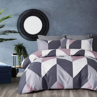 Dylan 100% cotton reversible quilt cover set-king size Kings Warehouse 