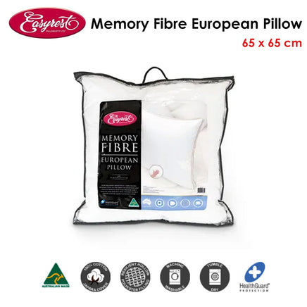 Easyrest Memory Fibre European Pillow 65 x 65 cm Home & Garden Kings Warehouse 