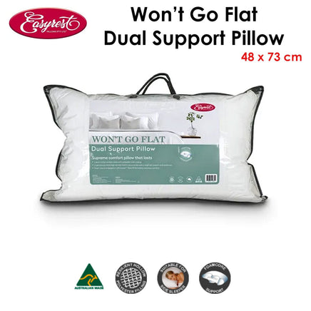 Easyrest Won't Go Flat Dual Support Standard Pillow 48 x 73 cm Home & Garden Kings Warehouse 