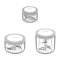 Ecoco 3 Sizes Cutter Set Easy Chopper Mincer Mixer Slicer Dicer Blender Shredder For Onion Garlic Grey Home & Garden Kings Warehouse 
