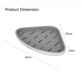 Ecoco Bathroom Corner Shower Shelf Corner Shower Caddy Shower Storage Organizer Wall Mounted for Bathroom, Kitchen, Toilet Grey Home & Garden Kings Warehouse 