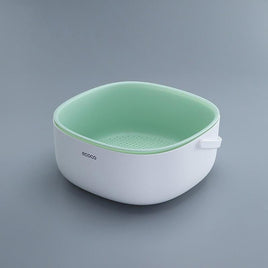 Ecoco Double Drain Basket Bowl Washing Kitchen Strainer Noodles Vegetables Fruit Sink Supplies Green Home & Garden Kings Warehouse 