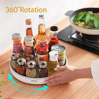 Ecoco Kitchen Rotating Spice Condiment Storage Rack Bathroom Swivel Tray Organizer Black Home & Garden Kings Warehouse 