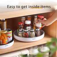 Ecoco Kitchen Rotating Spice Condiment Storage Rack Bathroom Swivel Tray Organizer Grey Home & Garden Kings Warehouse 