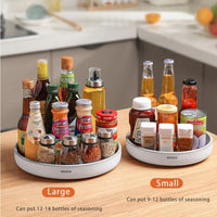 Ecoco Kitchen Rotating Spice Condiment Storage Rack Bathroom Swivel Tray Organizer Grey Home & Garden Kings Warehouse 