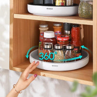 Ecoco Kitchen Rotating Spice Condiment Storage Rack Bathroom Swivel Tray Organizer Grey Home & Garden Kings Warehouse 