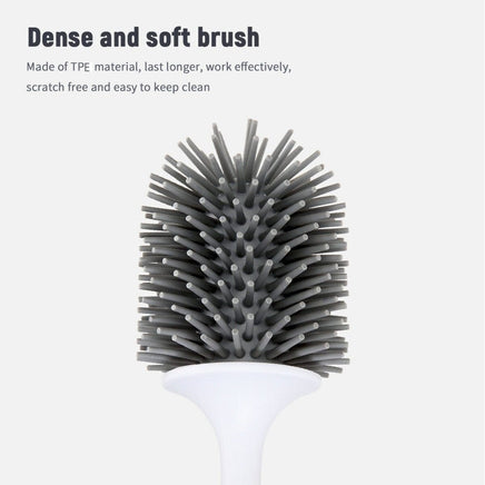 Ecoco Silicone Water Drop Toilet Brush Holder Set Wall-Mounted Cleaning Brush Tool Grey Home & Garden Kings Warehouse 