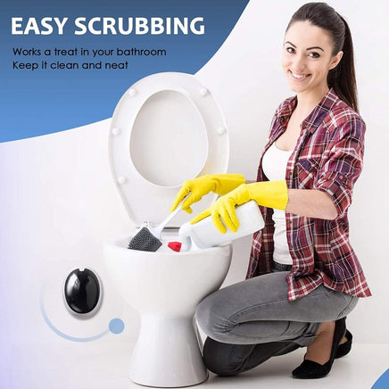 Ecoco Silicone Water Drop Toilet Brush Holder Set Wall-Mounted Cleaning Brush Tool Grey Home & Garden Kings Warehouse 