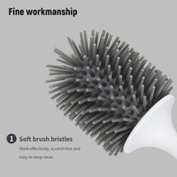 Ecoco Silicone Water Drop Toilet Brush Holder Set Wall-Mounted Cleaning Brush Tool Grey Home & Garden Kings Warehouse 