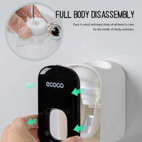 Ecoco Wall mount auto ands Free Toothpaste Dispenser Automatic Toothpaste Squeezer Bathroom Toothpaste Holder Grey Home & Garden Kings Warehouse 