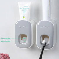 Ecoco Wall mount auto ands Free Toothpaste Dispenser Automatic Toothpaste Squeezer Bathroom Toothpaste Holder Grey Home & Garden Kings Warehouse 