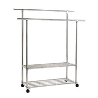 Ekkio Clothes Rack Stainless Steel Two Rail Home & Garden Kings Warehouse 