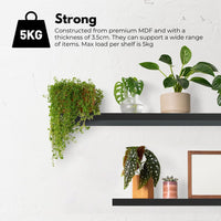 Ekkio Floating Shelf Set of 3 Black Home & Garden Kings Warehouse 