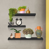 Ekkio Floating Shelf Set of 3 Black Home & Garden Kings Warehouse 