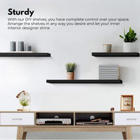 Ekkio Floating Shelf Set of 3 Black Home & Garden Kings Warehouse 