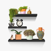 Ekkio Floating Shelf Set of 3 Black Home & Garden Kings Warehouse 