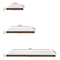 Ekkio Floating Shelf Set of 3 White Furniture Kings Warehouse 