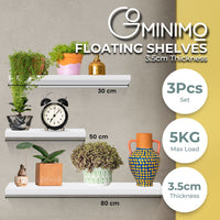 Ekkio Floating Shelf Set of 3 White Furniture Kings Warehouse 