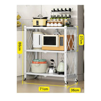 EKKIO Foldable Storage Shelf 3 Tier (White) Kings Warehouse 