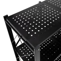 EKKIO Foldable Storage Shelf 4 Tier (Black) Kings Warehouse 