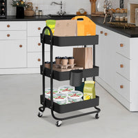 EKKIO Kitchen Trolley Cart 3 Tier (Black) Home & Garden Kings Warehouse 