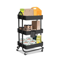 EKKIO Kitchen Trolley Cart 3 Tier (Black) Home & Garden Kings Warehouse 