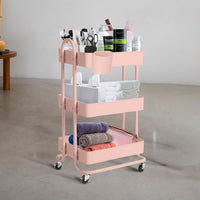 EKKIO Kitchen Trolley Cart 3 Tier (Pink) Home & Garden Kings Warehouse 