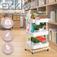 EKKIO Kitchen Trolley Cart 3 Tier (White) Home & Garden Kings Warehouse 