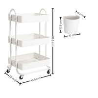 EKKIO Kitchen Trolley Cart 3 Tier (White) Home & Garden Kings Warehouse 