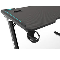 EKKIO RGB Gaming Desk Z Shape Black 100cm Furniture Kings Warehouse 