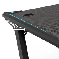 EKKIO RGB Gaming Desk Z Shape Black 100cm Furniture Kings Warehouse 