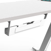 EKKIO RGB Gaming Desk Z Shape White 140cm Furniture Kings Warehouse 