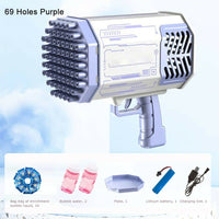 Electric Bubble Gun Machine Soap Bubbles Kids Adults Summer Outdoor Playtime Toy Purple Baby & Kids Kings Warehouse 