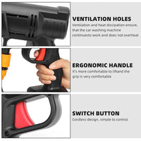 Electric Car Pressure Washer Cordless Spray Gun W/ 2 Battery Water Cleaner Tool Auto Accessories Kings Warehouse 