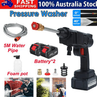 Electric Car Pressure Washer Cordless Spray Gun W/ 2 Battery Water Cleaner Tool Auto Accessories Kings Warehouse 