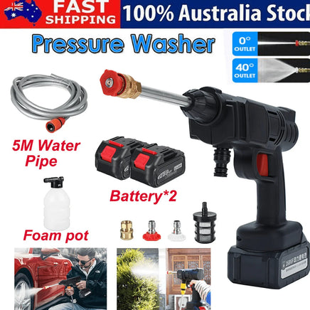 Electric Car Pressure Washer Cordless Spray Gun W/ 2 Battery Water Cleaner Tool Auto Accessories Kings Warehouse 