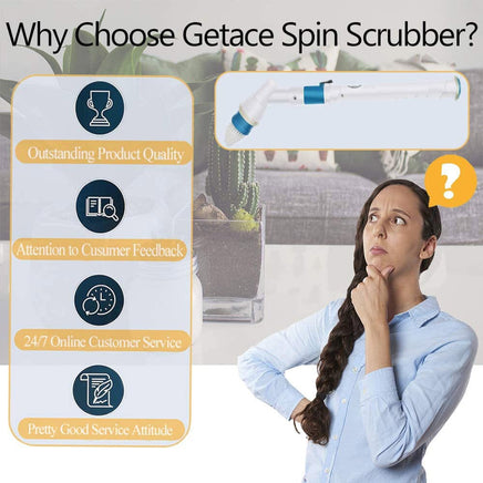 Electric Cordless Spin Scrubber Super Power Scrubber Turbo Scrub Clean Brush Kings Warehouse 