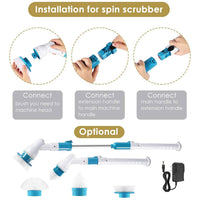 Electric Cordless Spin Scrubber Super Power Scrubber Turbo Scrub Clean Brush Kings Warehouse 