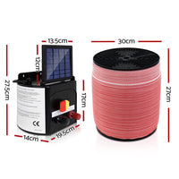 Electric Fence Energiser 3km Solar Powered Energizer Set + 1200m Tape Passionate for Pets Kings Warehouse 