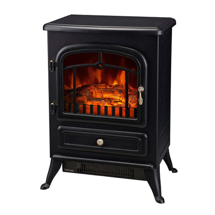 Electric Fireplace Heater w/ Real Flame Effect & 2 Heat Settings Appliances Kings Warehouse 