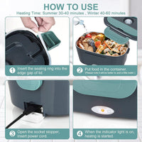 Electric Lunch Box Food Warmer Portable Leakproof Food Heater Car Home Picnic Home & Garden Kings Warehouse 