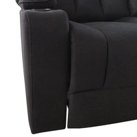 Electric Recliner Stylish Rhino Fabric Black Couch 3 Seater Lounge with LED Features Furniture Kings Warehouse 