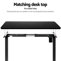 Electric Standing Desk Frame Only Height Adjustable 70KG Load Black Furniture Kings Warehouse 