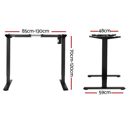 Electric Standing Desk Frame Only Height Adjustable 70KG Load Black Furniture Kings Warehouse 