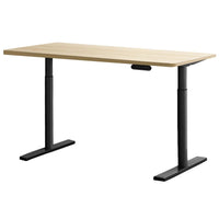 Electric Standing Desk Height Adjustable Sit Stand Desks Black Oak 140cm Kings Warehouse 