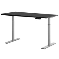 Electric Standing Desk Height Adjustable Sit Stand Desks Grey Black 140cm